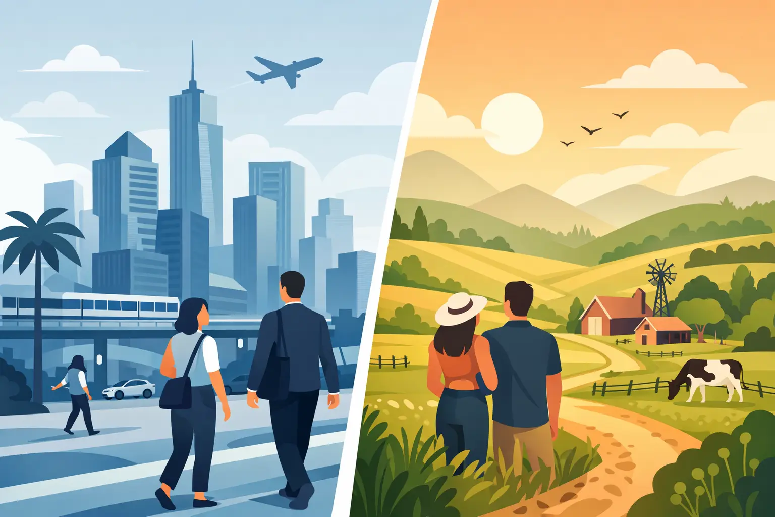 City Life Versus Country Life Abroad Compared